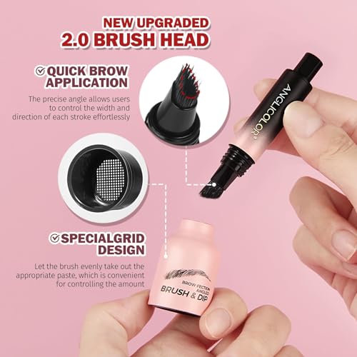 Anglicolor Brow Fection Angled Brush,Microblading Eyebrow Pen,Natural Brows Eyebrow Pencil,Easy To Color,Long Lasting,Quick Drying,Natural Shaping Outlining Filling Eyebrow Makeup (01#Blond) - Image 3