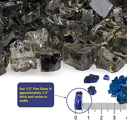 American Fireglass 1/2” Fire Glass | Use In Fireplace, Fire Pits Or Bowls | For Natural Gas Or Propane Fires | Safe Tempered Glass For Outdoor & Indoor | Bronze, 10Lb Bag #TOP2