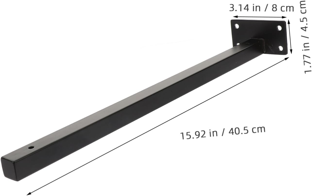 jojofuny 4pcs Heavy-Duty Stainless Steel Concealed Shelf Support Brackets Wall-Mounted Hidden Floating Shelf Brackets for Storage Elegant Black Finish
