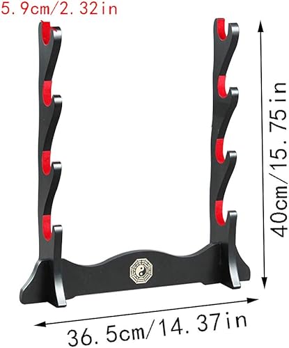 Miniatura 2 de Soporte de exhibición de espada, soporte de exhibición de madera para todas las espadas, 4 niveles