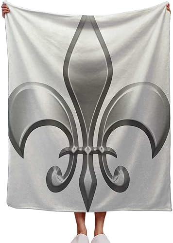 Manta de regazo con diseño de flor de lis, manta creativa para cama, cálida, acogedora, gruesa, 30 x 40 pulgadas