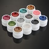 HOT TaoNaisi 12 colores mezclados con purpurina UV constructor gel acrílico Nail Art Decoración