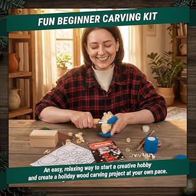 BeaverCraft DIY06 Santa Whittling Kit Wood Carving Kit for Beginners Wood Carving Tools Set, Diy Crafts for Adults Woodworking Kits for Kids&Teens Hobby Kits for Adults, Woodworking Gifts