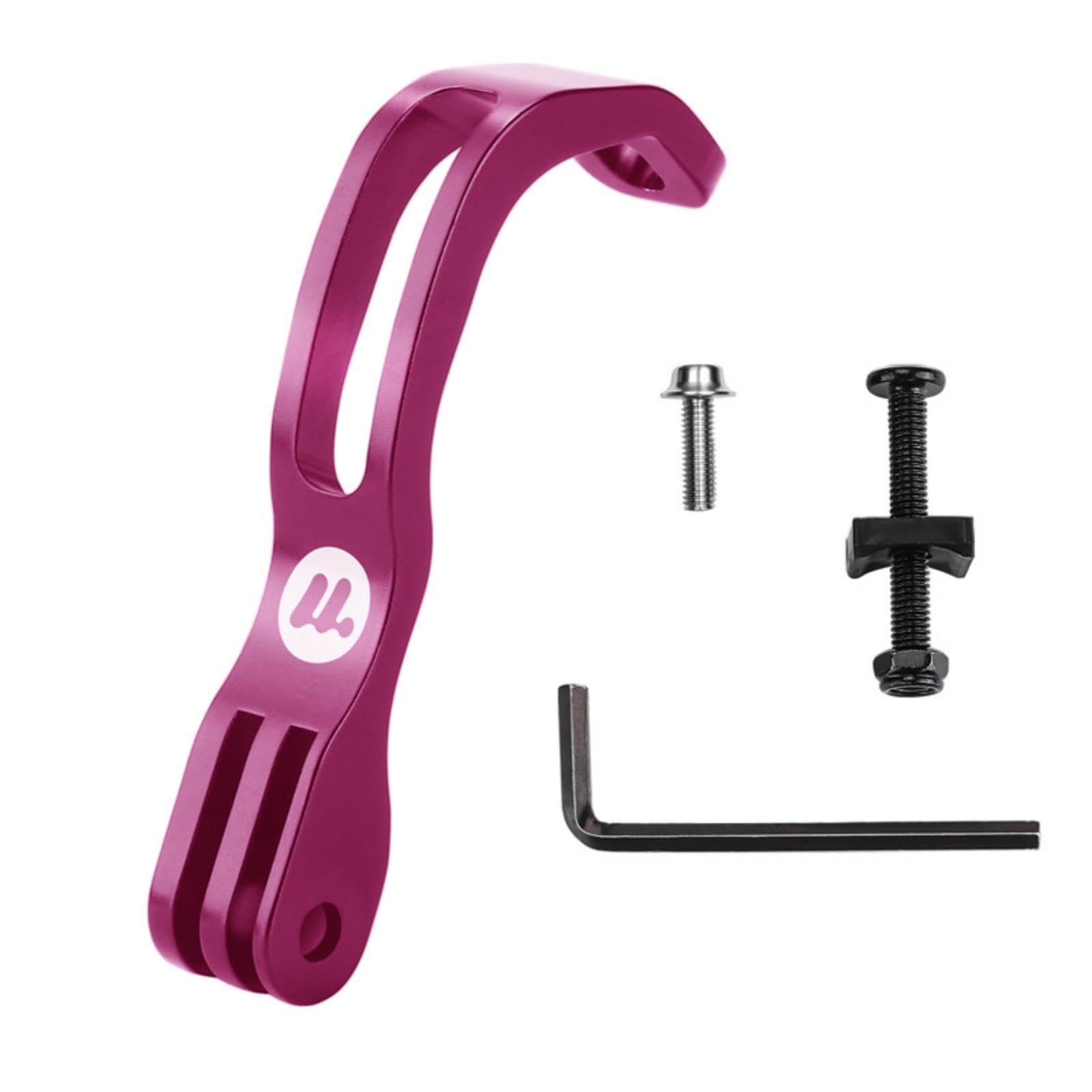 bike front fork bracket alloy bike fork mount compatible action camera mount for cyclists, commuters, road biking rose red