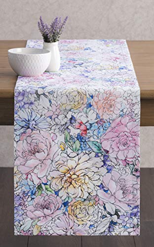 Maison D' Hermine Tablerunner 100% Cotton Table Runner Decorative Table Covers For Gifts, Dining, Home, Wedding, Banquet, Buffet, Floral Love (Single Layer) - Spring/Summer (14.50"X72") #TOP2