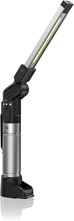 HOTLIGH Magnetic Work Light - 800 Lumens Rechargeable Work Light with Multifunctional Foldable Design, 2200 mAh Mechanic Light, 3 Lighting Modes Magnetic Flashlight for Car Repairing/Emergency, 1 PC