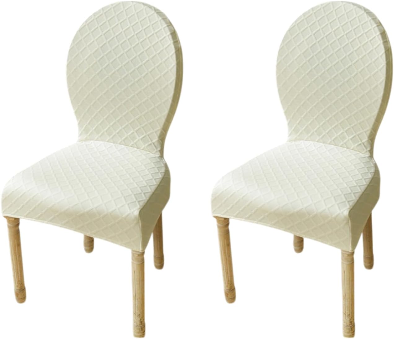 Round Back Dining Chair Cover Set of 2/4/6 Stretch Chair Cover for Dining Room Kitchen Elastic Fitting Dining Chair Covers Solid Color Dining Chairs Slipcovers Chair Protector Cover for Hotel