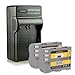 M&L Mobiles® | Novedad - 4in1 Cargador + 2x Batería como EN-EL3e ENEL3e con Infochip · 100% compatible con Nikon D50 | D70s | D80 | D90 | D200 | D300 | D300s | D700