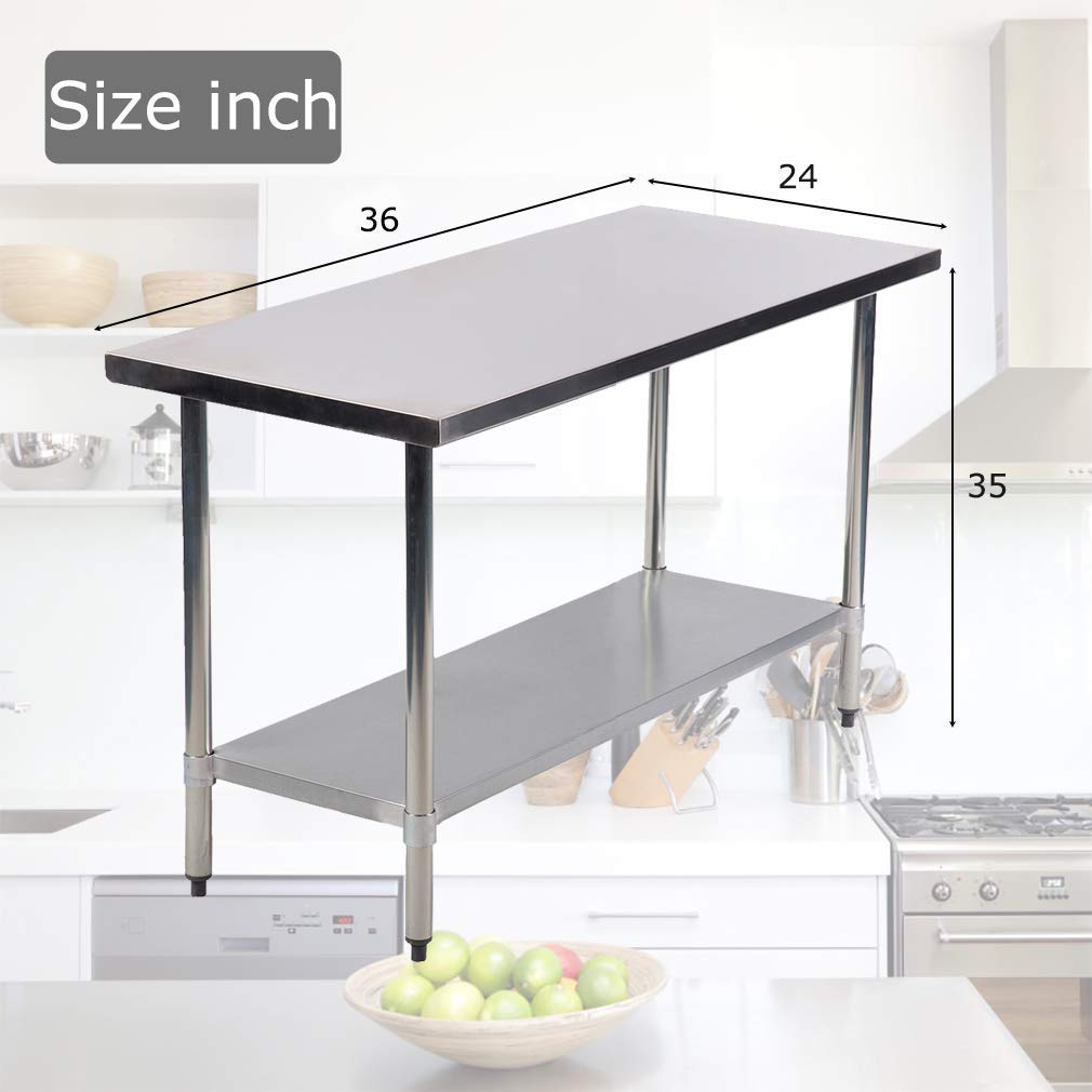 Amazon.co.jp: キッチン作業テーブル 食品準備テーブル 24 x 36インチ