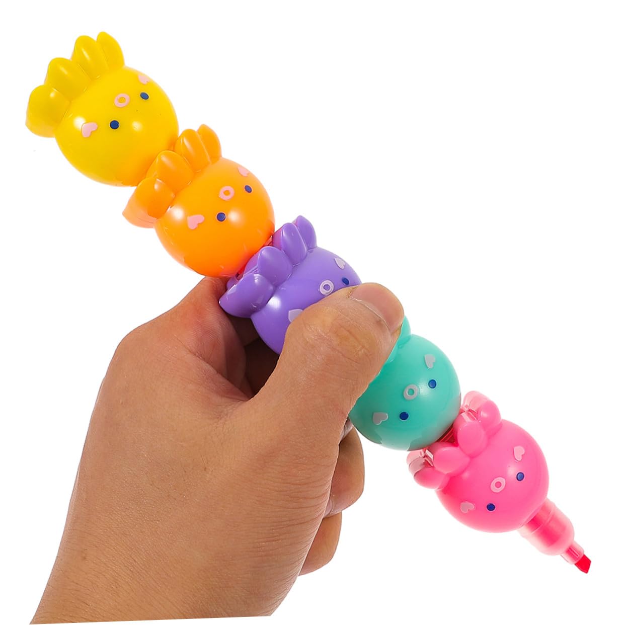 Operitacx 2 Set Evidenziatori Mini Polpo Colorati Impilabili Penne Fluorescenti per Scrittura e Cancelleria Scuola Ufficio