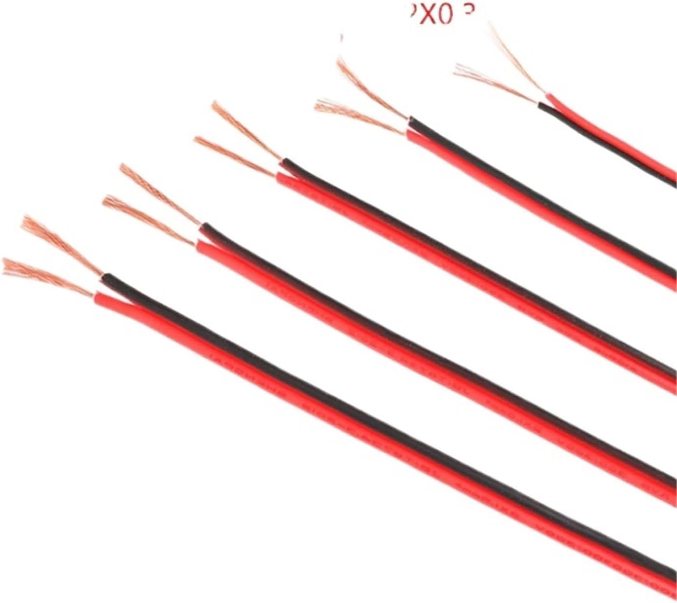 1 Meter RVB Cable Electrico Copper Rubber LED Wire Red Black 2Pin Insulated Extend(2X0.75 1M)