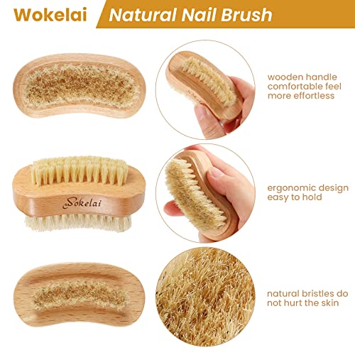 2 Pieces Natural Wooden Bristle Nail Brushes For Cleaning Fingernail And Toenail Non-Slip Two-Sided Grip Hand Foot Nail Brush Set Manicure Pedicure Scrubber Supply Men Women Girls #TOP3