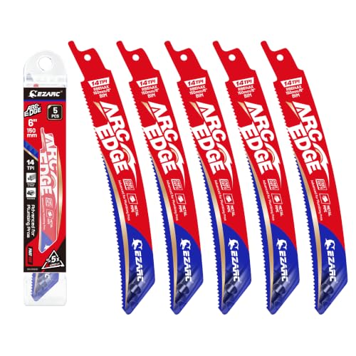 EZARC Arc Edge Bi-Metal Reciprocating Saw Blade, 6 Inch 14TPI, 5 Pieces
