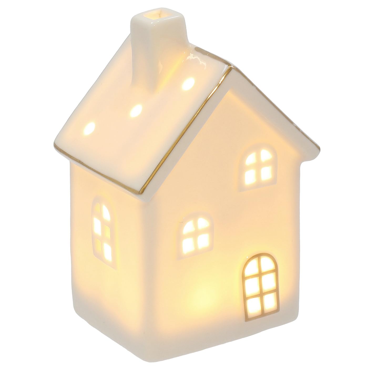 Shudehill Giftware White Cosy Lane Led Light Up Warm Cosy House Home Decoration - Small Or Large Sizes (Tall Small)