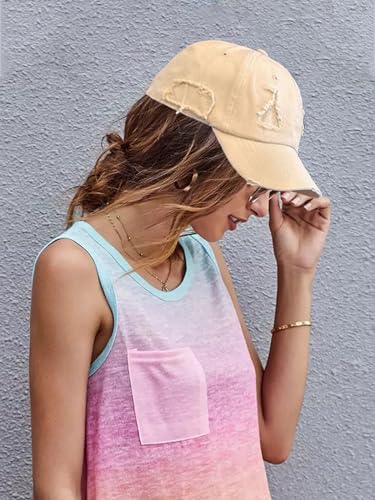 Image of Unisex Ripped Distressed Denim Ring Baseball Cap Hip Hop Vintage Dad Hat Adjustable