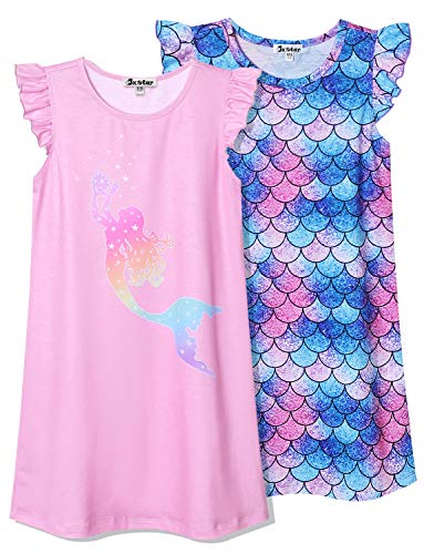 Rainbow Mermaid Nightgown for Girls Pajamas Nightdress Summer Cotton Nighty 8 9