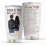 Macorner Double Wall Insulated 20oz Stainless Steel Tumbler Cup For Couple | Best Custom Gift From Husband to Wife | For Birthday and Anniversary