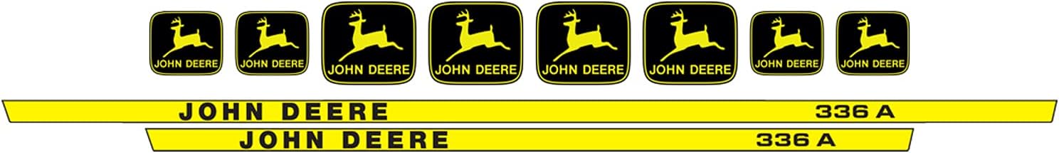 411 Decals Aftermarket Replacement for John Deere 336 A Tractor Decal Sticker Set