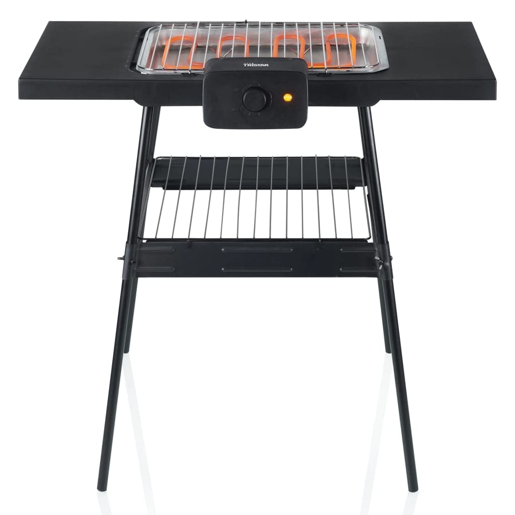 Tristar Barbecue elettrico 2 in 1 – 36,5 x 25,5 cm, 2000 Watt, grill da pavimento e da tavolo, termostato senza livelli, BQ-2870, nero