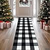 FONEYI Buffalo Plaid Rug 20 x 59 Inches Non Slip Black and White Check Rugs Indoor or Outdoor Rugs for Layered Door Mats Washable Fall Front Door Mat for Front Porch Kitchen Farmhouse Entryway