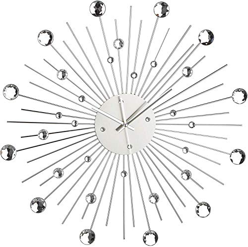 Objet Décoratif/Horloge Murale en Forme d'Étoile Perlée de Strass/Matière : Métal