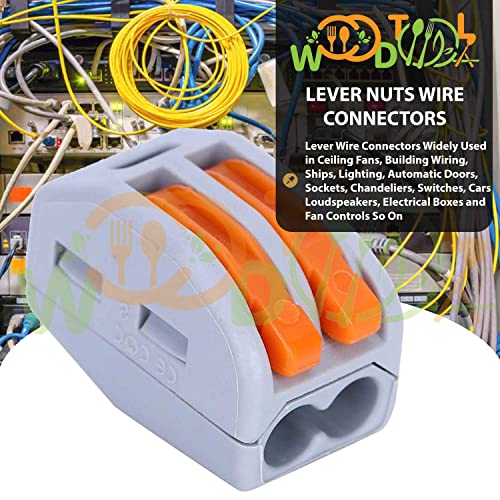 Image of Compact Splicing Connectors - 2 Port Wire Connector - Electrical Connectors Blocks - Butt Terminal Connectors (4pcs, 2-Port, Orange)