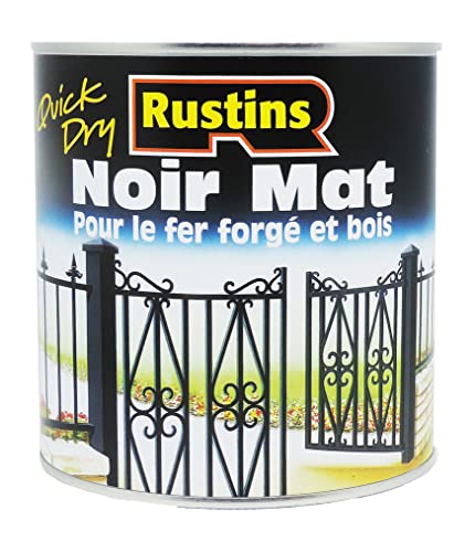 Rustins - Peinture mat pour bois et métal - extérieur et d'intérieur - Séchage rapide - Noir - 14m²/L - 500ml - BLAM500FR