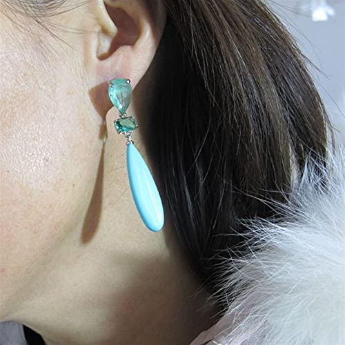 Boucles d'oreilles pierre de lune anti-irritation pendantes rétro légères