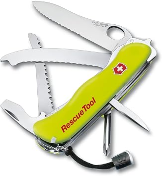 Victorinox RescueTool One Hand Knife 170 g, 12.2 cm, 34.5 MM, 21 mm, Yellow, Stainless Steel