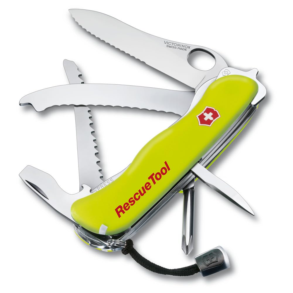 Victorinox RescueTool One Hand - Cuchillo (170 g, 12,2 cm, 34,5 mm, 21 mm, Amarillo, Acero inoxidable)