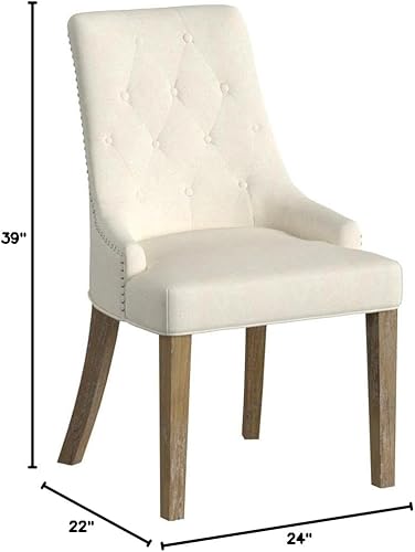 Miniatura 20 de Juego de sillas Roundhill Furniture, 2 sillas de madera maciza, sillón orejero con cabezas de clavos Carbón vegetal,Blanco, "Bronceado,Gris
