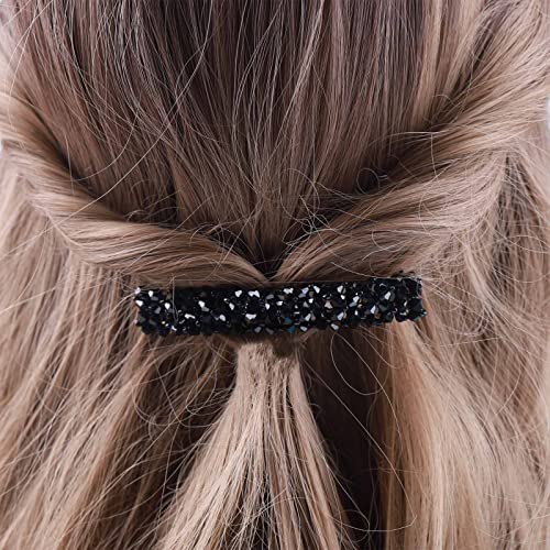 Pinza para cabello cristal negro con strass miniatura 5