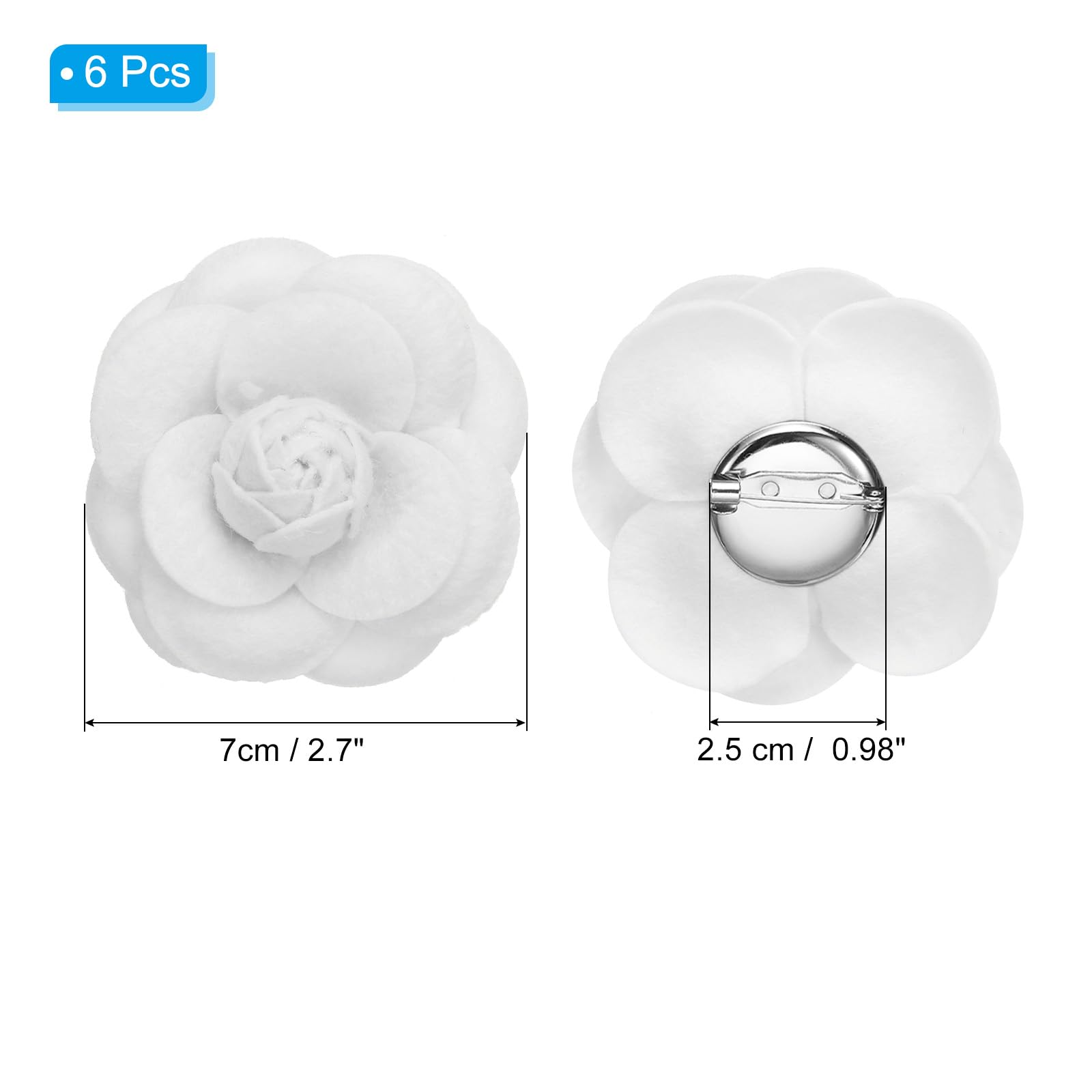 PATIKIL Spilla Fiore, Spilla in Tessuto Camelia a Fiori Artificiali Spille per Capello Elegante Donne Abiti Accessori Decorativi per Feste Gioielli Regalo