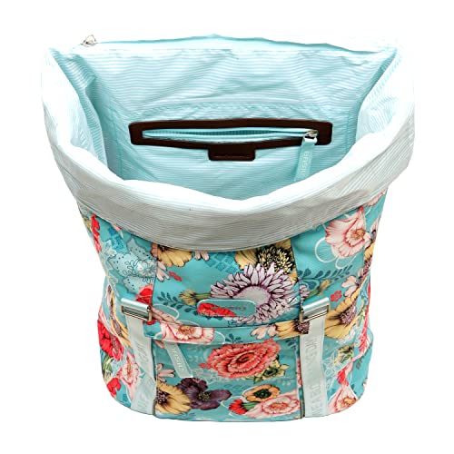ANDERSEN Einkaufstrolley - Royal Shopper Basil Bloom blau 50 L Freizeit, Handwagen, recycelt, wasserdicht, Aluminium, klappbar, luftbereiftes Kugellagerrad – Bild 4
