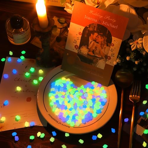 Image of 750 PCS Diamond Glow Rocks Mixed Color Luminous Stones Aquarium Fish Tank | OSOPOLA Diamondshaped Mixed Color Glow Rocks Luminous Pebbles For Aquarium Fish Tank FD05MX750C