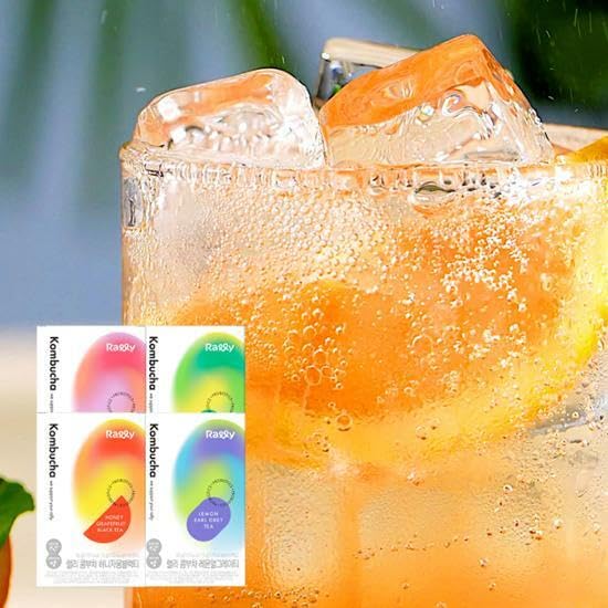 Miniatura 3 de ZEESOON Rally Kombucha, sin azúcar, prebióticos en polvo fermentados instantáneos y probióticos vivos de Corea 17 kcal Tea, 10 barras (té negro de