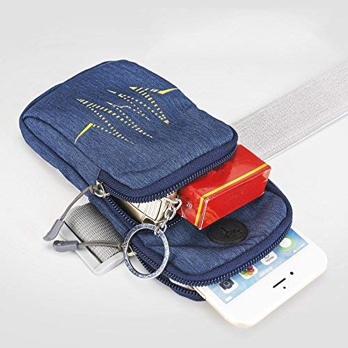 Image of LAFILLETTE Multifunctional Outdoor Sports Armband Running Bag Mobile Arm Bag Mobile Hand Bag (Blue)