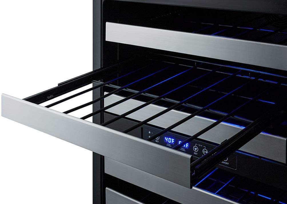 Summit Appliance Swc532blbistcss 24" Wide Built-In Wine Cellar; Automatic Defrost; 46 Bottles; Full-Extension Shelving; Two Temperature Zones; Digital Control Panel; Factory Installed Lock on Fridge.com - View 6