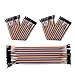 ELEGOO 120pcs Multicolored Dupont Wire 40pin Male to Female, 40pin Male to Male, 40pin Female to Female Breadboard Jumper Ribbon Cables Kit Compatible with Arduino Projects