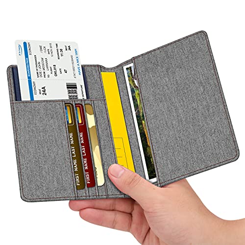 Image of FINTIE Passport Holder, Slim Travel Wallet RFID Blocking Card Case Cover Passport Cover Protector Essentials with Credit Card Slots for Women /Men | Slim