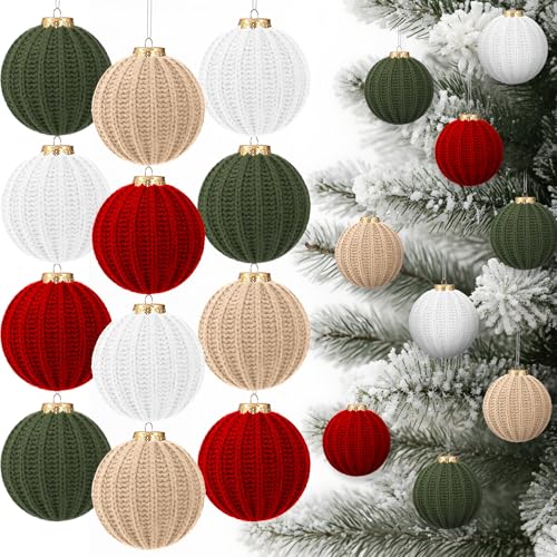 Seenelling 12 Pcs Crochet Christmas Ball Ornaments...