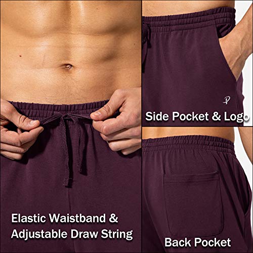 Image of Pudolla Men's Cotton Yoga Sweatpants Athletic Lounge Pants Open Bottom Casual Jersey Pants for Men with Pockets