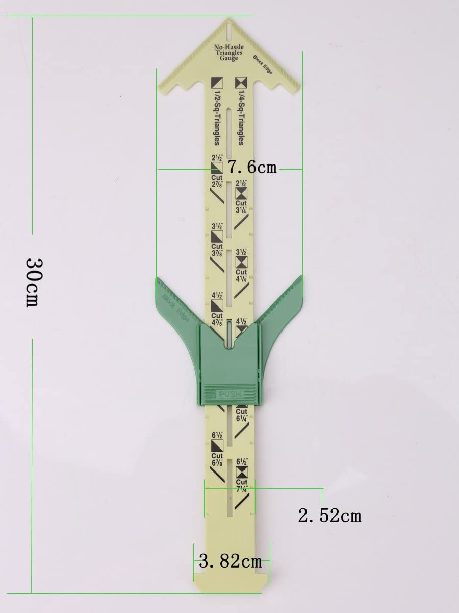 zalati Sewing Gauge Ruler No-Hassle Triangles Gauge Free Seam for Sewing Tool, Green - Image 4
