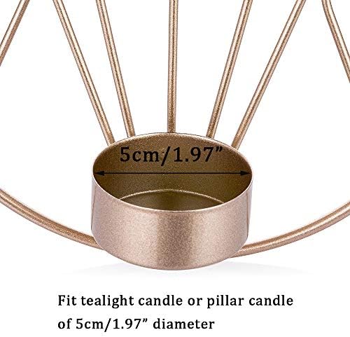 Sziqiqi Set of 2 wall candle holders for living room, wall sconces for pillar candles or tea light, Metal metal candelabra for Living Room Bedroom, for Wedding Bedroom Decor, Rose Gold