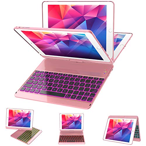 Up To 50% OFF iPad Keyboard Case 9.7 for iPad 2018 (6th Gen) - 2017 (5th Gen) - iPad Pro 9.7 - iPad Air 2 & 1, 7 Color Backlit Keyboard Case/360 Rotate Wireless/BT Keyboard Case with Auto Sleep/Wake (Rose Gold) One-Day Sale: Up to 50% Off iPad Keyboard Case 9.7 for iPad 2018 (6th Gen) - 2017 (5th Gen) - iPad Pro 9.7 - iPad Air 2 & 1, 7 Color Backlit Keyboard Case/360 Rotate Wireless/BT Keyboard Case with Auto Sleep/Wake (Rose Gold)