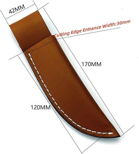 Miniatura 4 de Funda de cuero para cuchillos de hoja fija, funda de cuchillo recto, funda táctica EDC con trabilla para cinturón para cazar