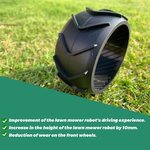 IKSAMY Protección de rueda para Worx Landroid - Perfil M500 M700 S300 M1000 - Modelos Plus - Mejora de tracción - Elevación - Accesorio para cortacésped robotizado Gardena - 5