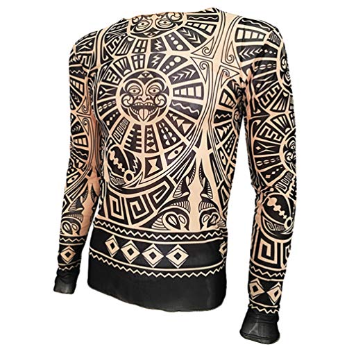 WanYangg Homme Tatoo T-Shirts Manches Longues Faux Tatouage Tee Shirt Imprimer Respirant T Shirt Tattoo Clothing Top Tshirt 110BlaTT Cover
