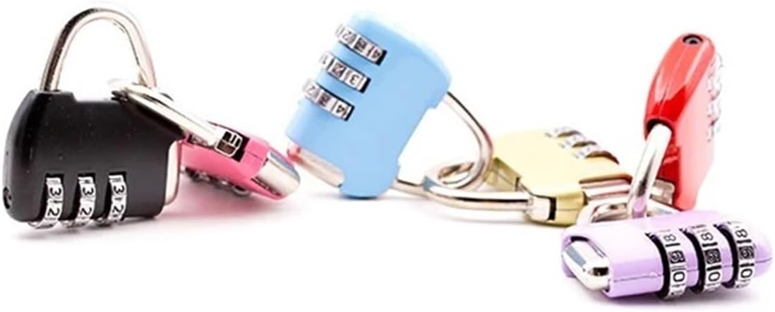 Colorful Combination Padlock Mini Lock for Suitcase Travel Bag Handbag Backpack Luggage Jewelry Box Gift Rarelock ZS33 1Pcs(Pink)