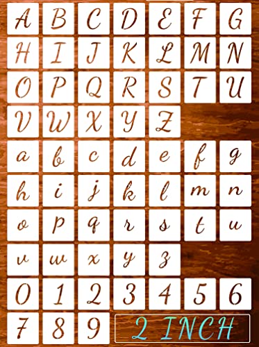 Letter Stencils for Painting 2inch Alphabet Stencils Calligraphy Stencil Letters Numbers Reusable Cursive Templates for Wood Wall Canvas Letter Stencils for Painting 2inch Alphabet Stencils Calligraphy Stencil Letters Numbers Reusable Cursive Templates for Wood Wall Canvas